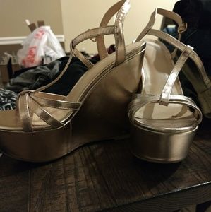 Charlotte Russe Rose Gold Wedges